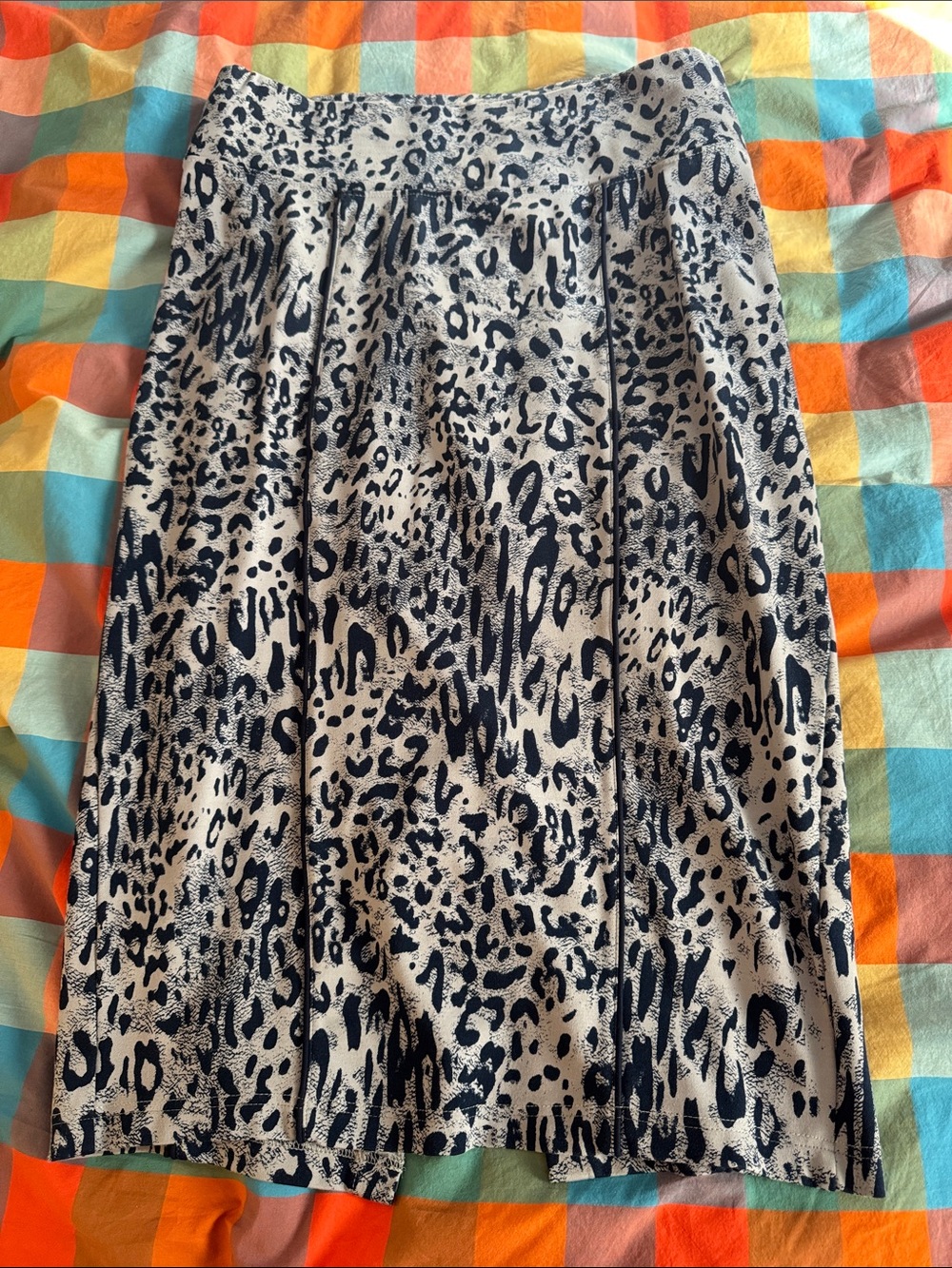 Melissa McCarthy Seven7 Blue Animal Print Midi Pencil Skirt